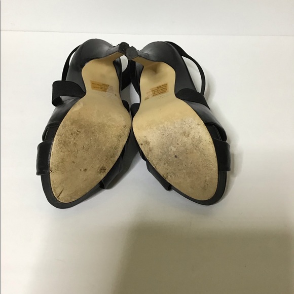 🚨Bakers Black peep toe leather Strappy heels 7 - Picture 4 of 6